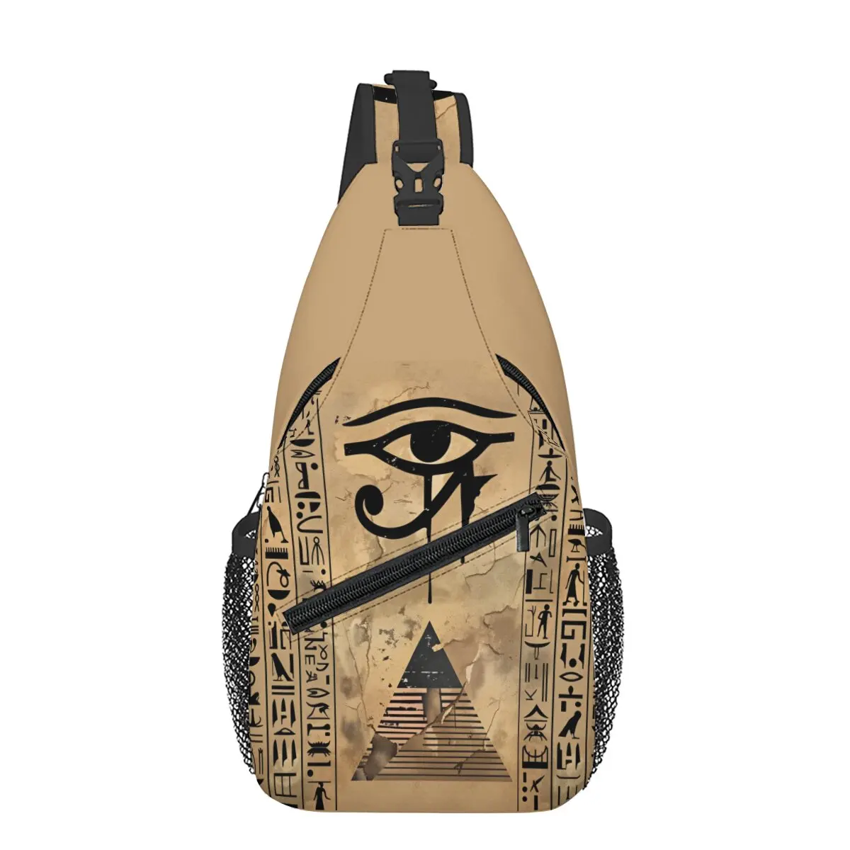 

Egyptian Hieroglyphs Print Small Chest Bag Men's and women's Best Gift 3D Cartoon Large Capacity Outdoor Sports Leisure Fashion