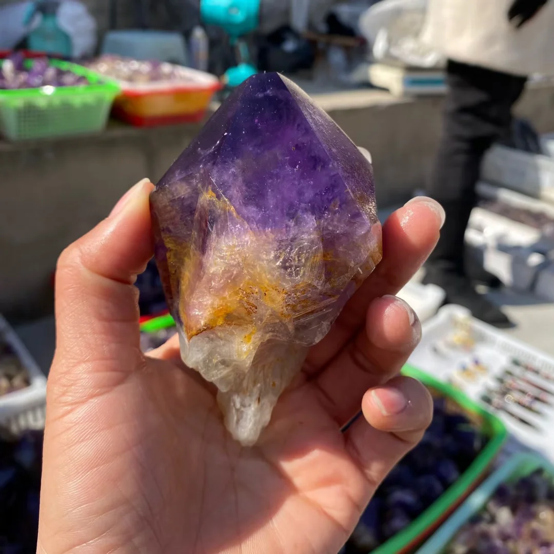 

Natural fantasy amethyst crystal Scepter ore mine standard Energy healing porch home decor