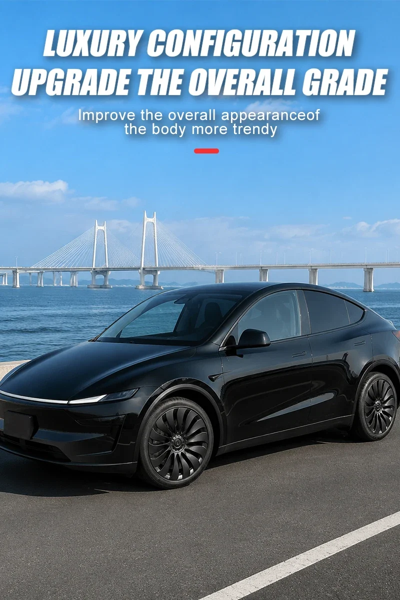 Für Tesla Model Y Juniper Standard 18 Zoll 4 Stück Vollrand-Apertur-Radabdeckung Radkappen Leistungs-Ersatzteile Zubehör 2026 – Detail 14