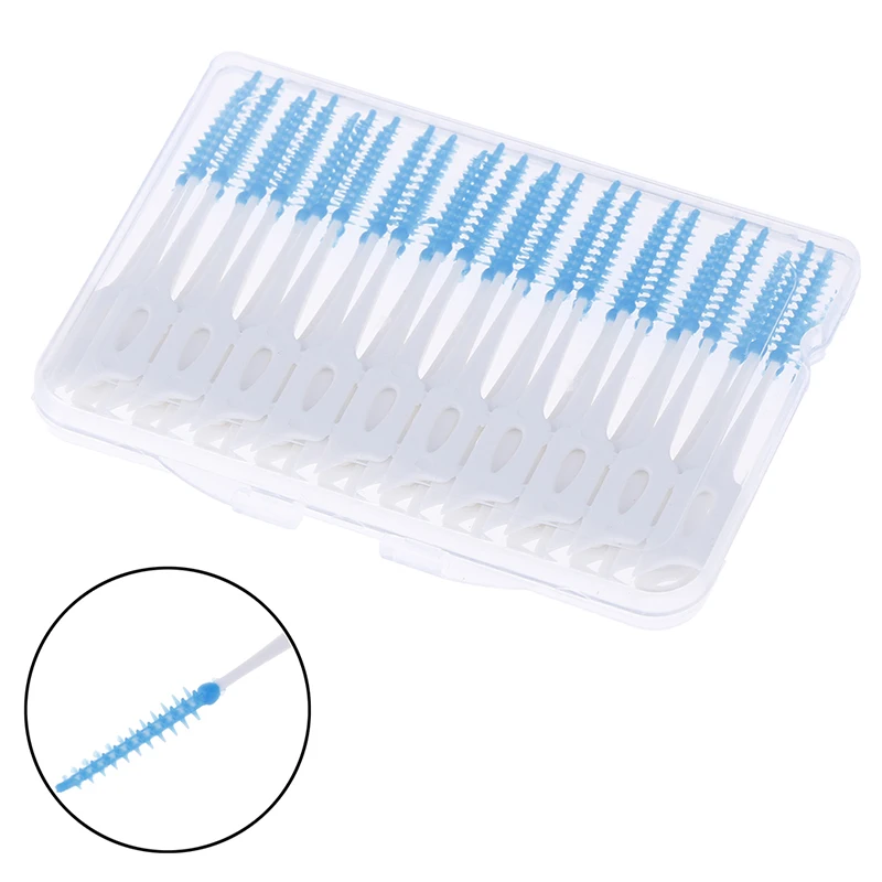 40Pcs/Box Toothpicks Push-Pull Interdental Brush 0.7mm Gum Orthodontic Wire Brush Oral Care