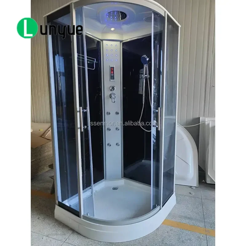 Deluxe Aluminum Shower Room Set 90x90x215cm 100x100x215cm Independent Cabin with Massage Lighting Ventilation Function for