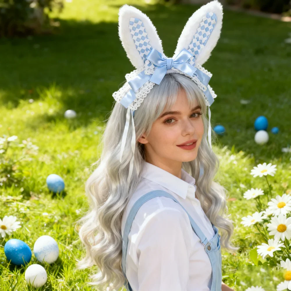 Variedad de Pascua de diademas con orejas de conejo: de encaje hasta estilos de felpa y florales, añade una linda atmósfera festiva a todos los grupos de edad.