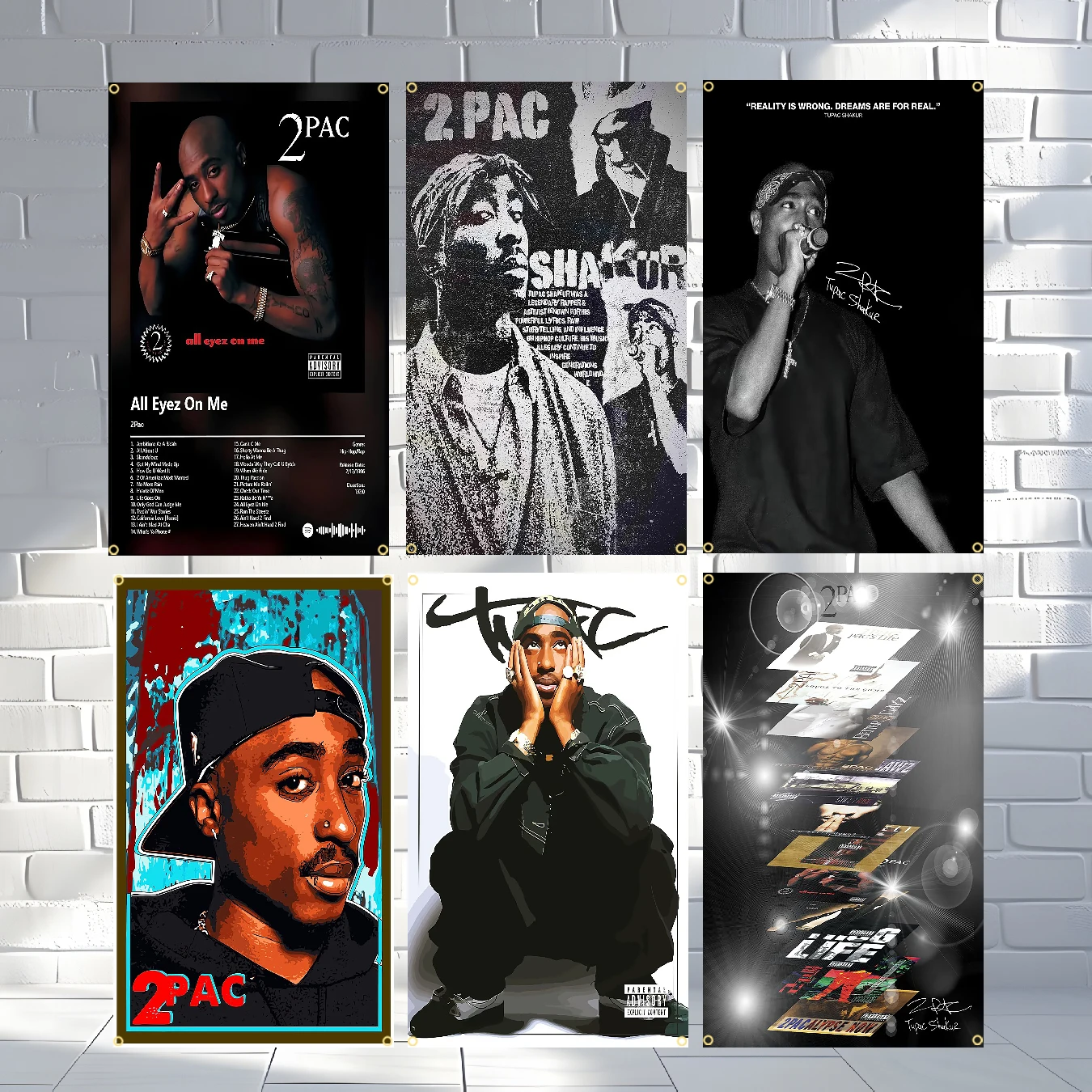 60x90cm 90x150cm Rapper Hip-Pop Singer 2Pac Flag Polyester Printed Banner For Home Decoration