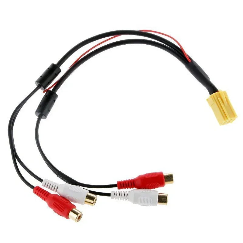 For VW Golf For Skoda VDO For Audi For Ford Mini 6 Pin ISO Adapter Aux Line Out 4 Chinch Kabel 4 RCA Plug Car accessories