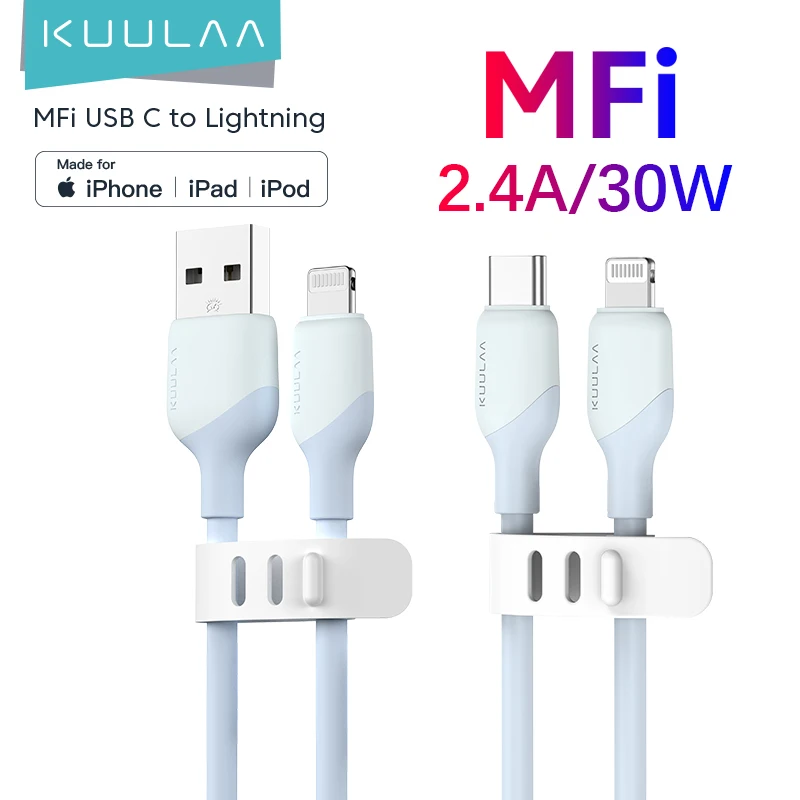 KUULAA 30W Type C to Ligtning Cable for iPhone 14 13 pro max Fast Charging USB Type C Cable Data Cord for Macbook USB Wire Cord