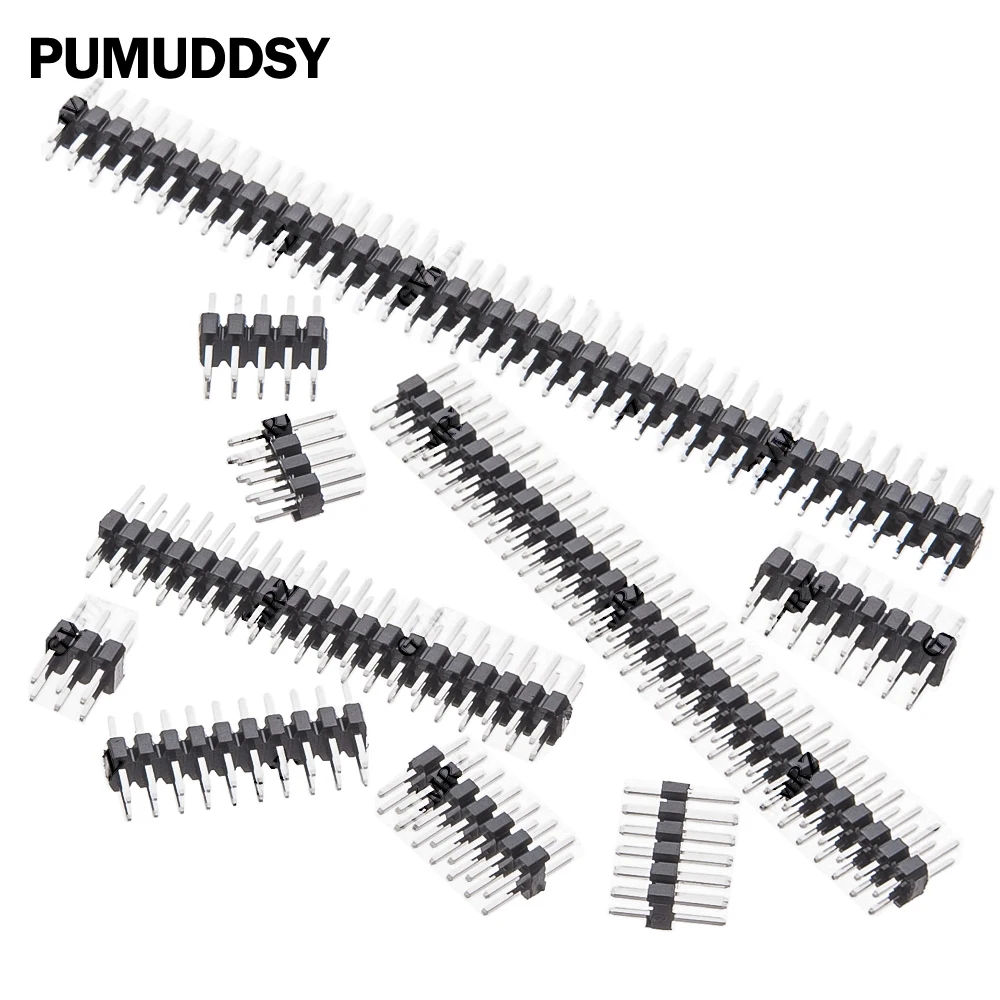 10PCS/Lot 2*2/3/4/5/6/7/8/10/12 2mm Double Row Pin Header Strip Connector Gold-plated Copper 2.0mm Male Header Pins 2mm 14/15
