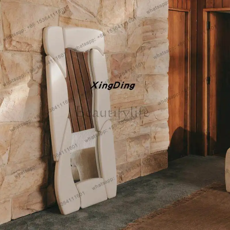 

French antique full-length mirror, bedroom entrance full-body mirror, art fitting mirror