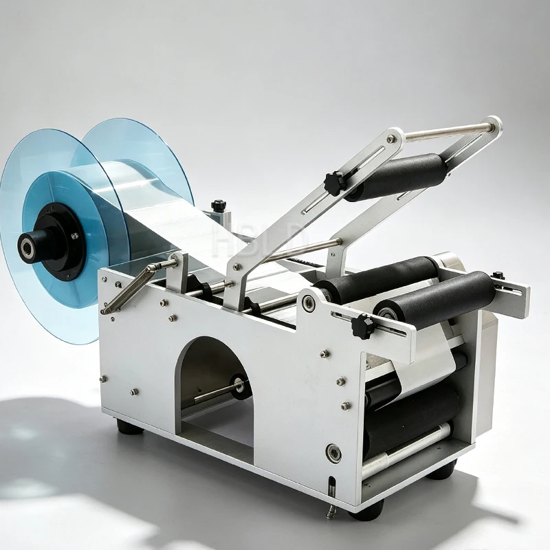 Semi Automatic Bottle Labeler, Multi-purpose Round Container Label Applicator, Durable Sticker Labeling Machine For Juice Bottle