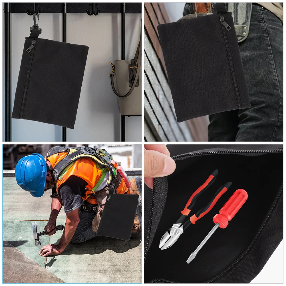 

2Pcs Portable Tool Storage Bag Heavy Duty Oxford Fabric with Zipper Pouch for Small Tools Wrench Screwdriver Convenient