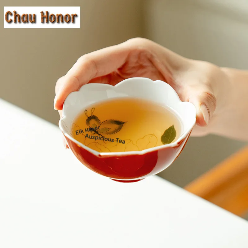 

100ml Hand Painted Butterfly Teacup Aesthetic Tea Bowl Cute Cup Tea-tasting Meditation Cup Chazhan Master Cups Tableware Gift