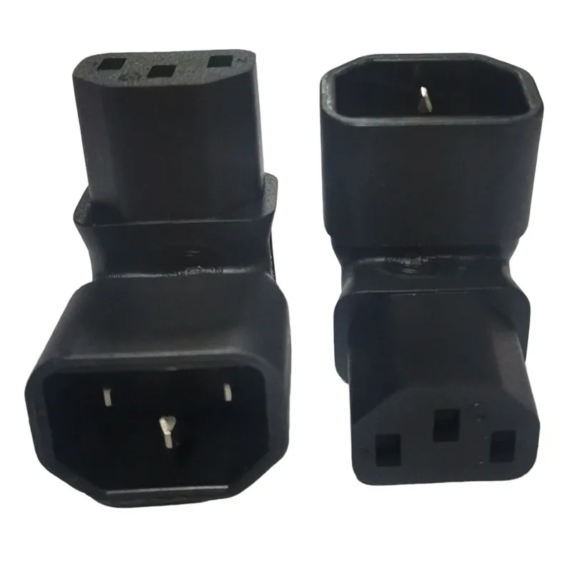 Coude noir vers le bas, convertisseur de prise d'alimentation IEC C13 à C14, prise C14 mâle à C13 femelle, connecteur adaptateur d'alimentation, prise AC