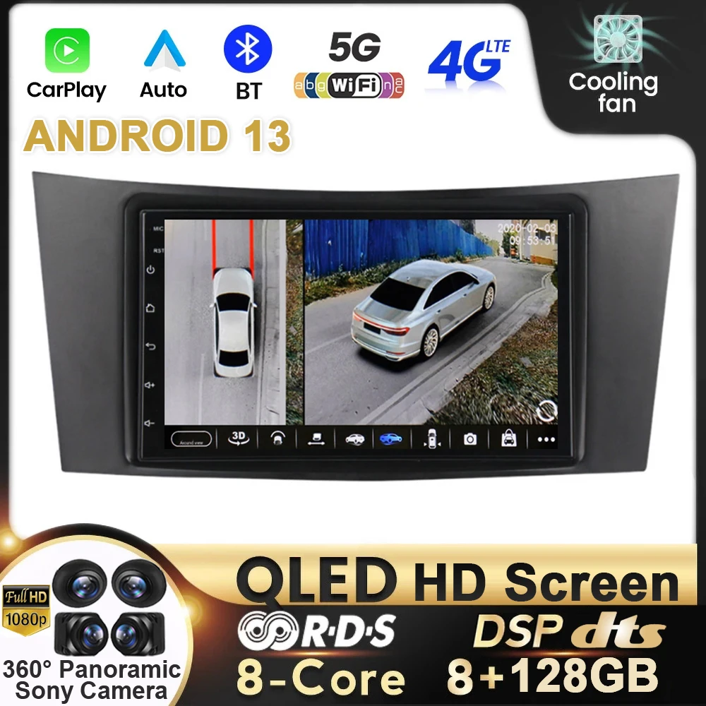 

7" Android 13 Car Radio Carplay Player For Mercedes Benz E-Class W211 W219 E200 E220 E300 GPS Navigation Multimedia Wireless HD