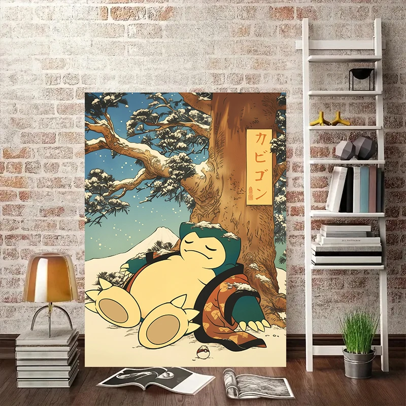 

Pokemon Snorlax Poster Funny Japanese Anime Canvas Painting Wall Art Wall Decor Living Room Bedroom Home Decor Unframed