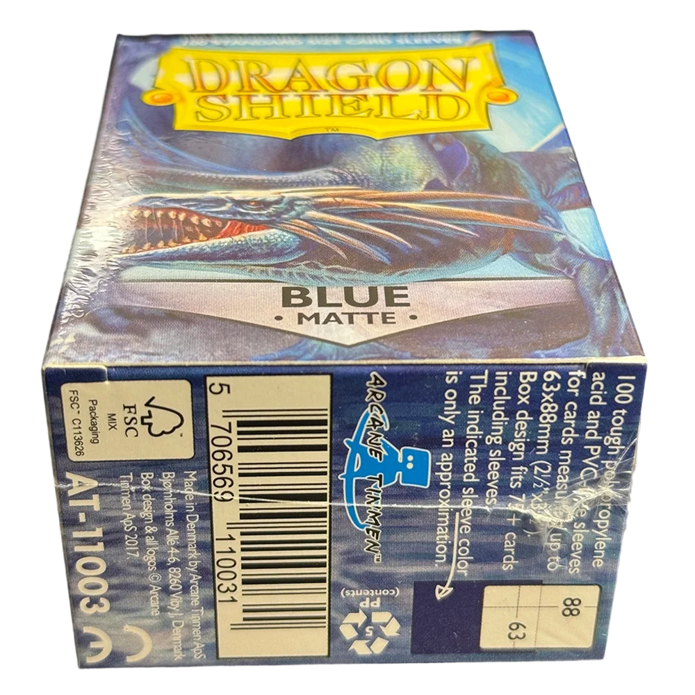 

66X91mm 100 PCS/BOX Blue Matte Dragon Shield Cards Sleeves Cover Cards Protector for OPCG/TCG/PTCG/FAB Board Games Standard size