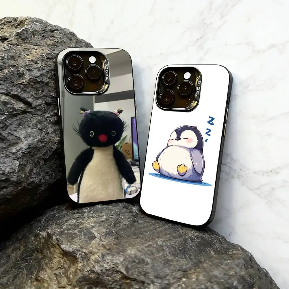 Cute cartoon penguin Phone Case For iPhone 17,16,15,14,13,12,11 Plus,Pro Max,XS,Colorful Silver Black Cover