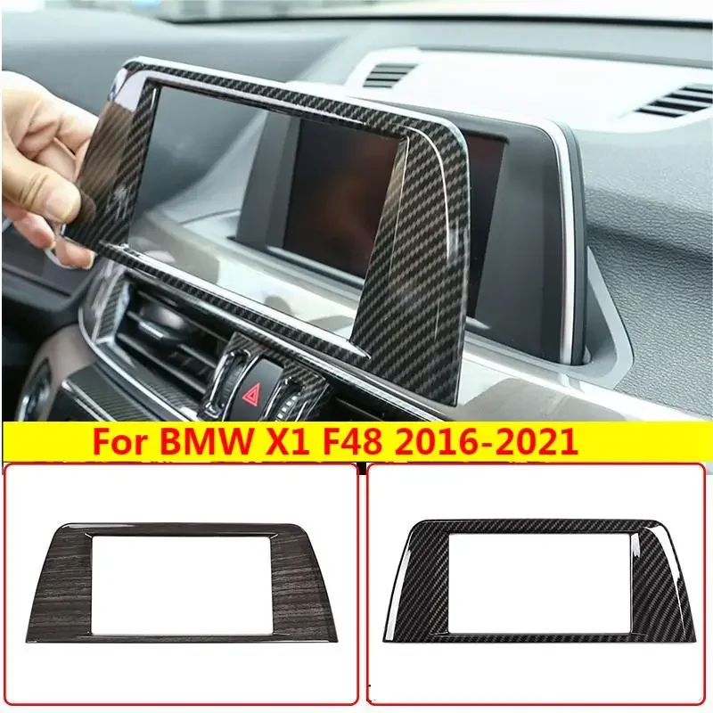 For BMW X1 F48 2016 2017 2018 2019 Navigation Box Frame Cover Interior Screen Decorate Trims Car-Styling Interior Accessories