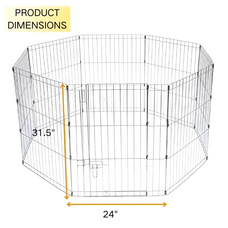 Portable Large Dog Fence 8 Panels 31.5 Inch High, Eco-Friendly Pet Play Fence,  Rust-Proof Foldable Stainless Steel Dog Fence