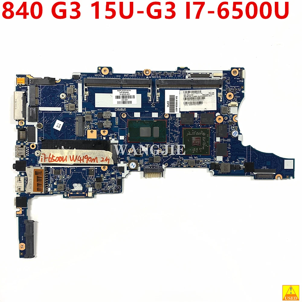 

For HP EliteBook 840 G3 15U-G3 Laptop Motherboard 918335-001 918335-601 6050A2892401-MB-A01 I7-6500U CPU DDR4