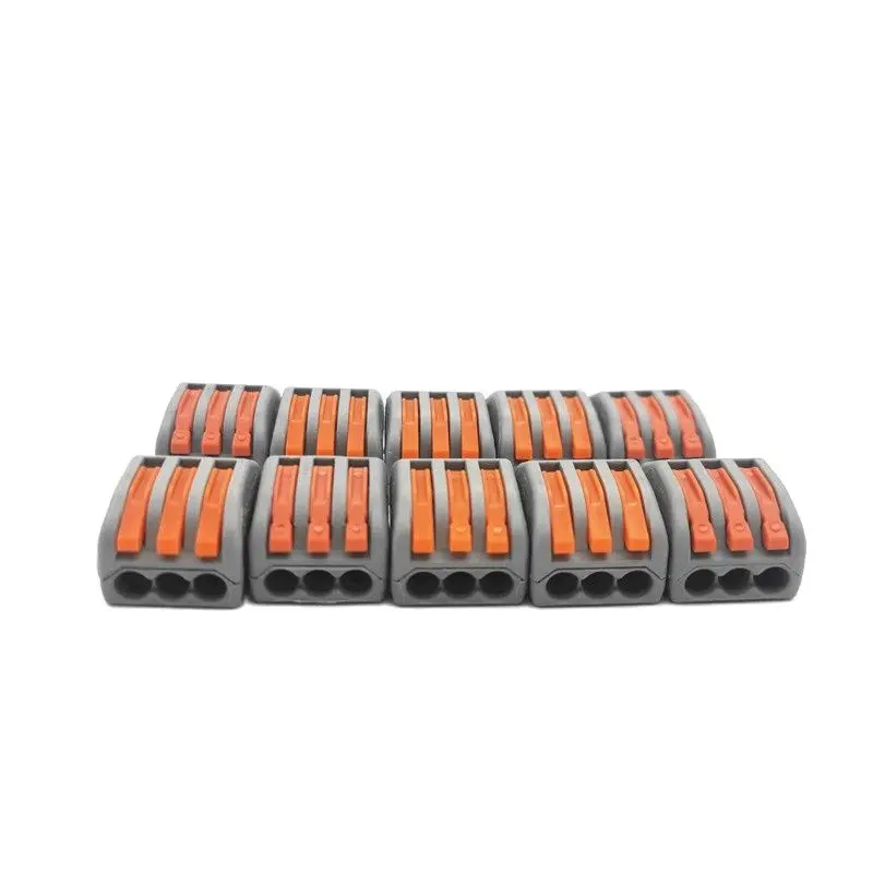 10PCS/lot 213 Compact Quick Connect Terminals Wire Connector Terminal Block Cable Terminal Convenient connection of wire