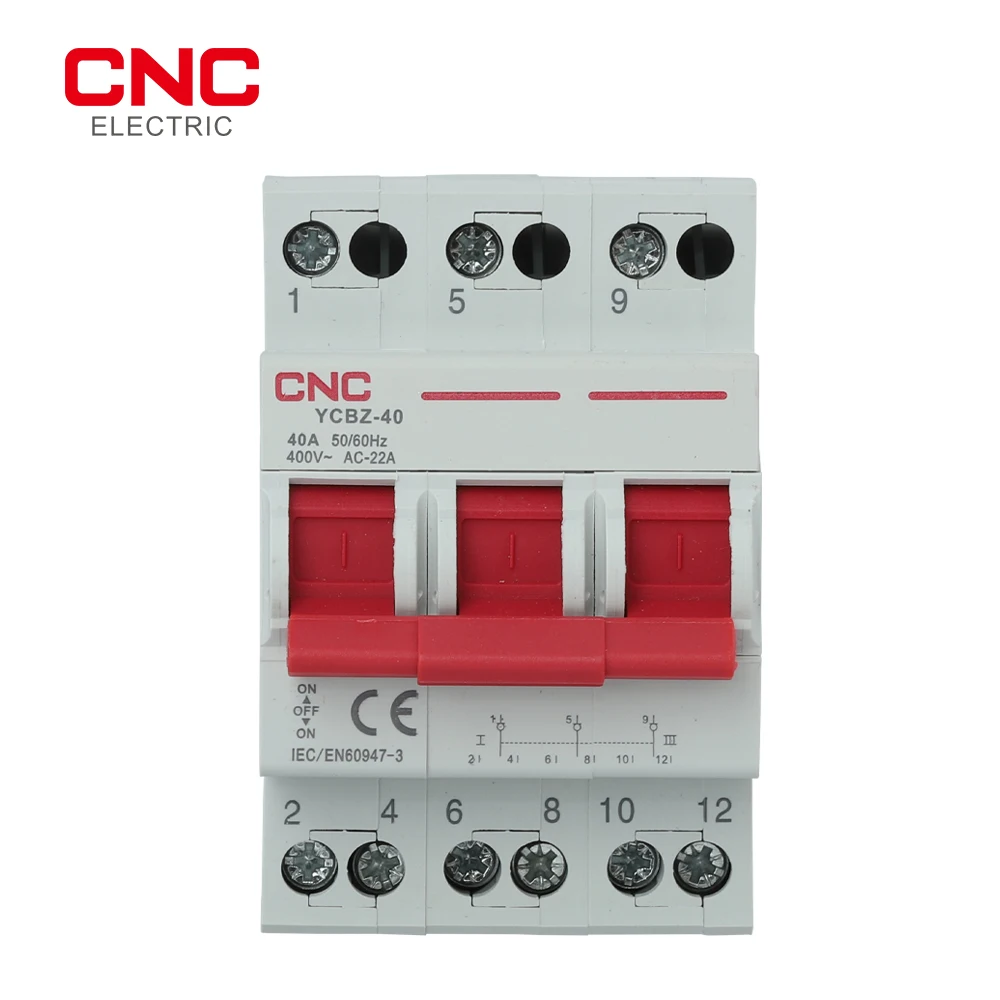 

CNC YCBZ-40 3P 40A Changeover Switch Disconnectors Switch 50/60Hz Load and Break the Circuit Household Residential Safety