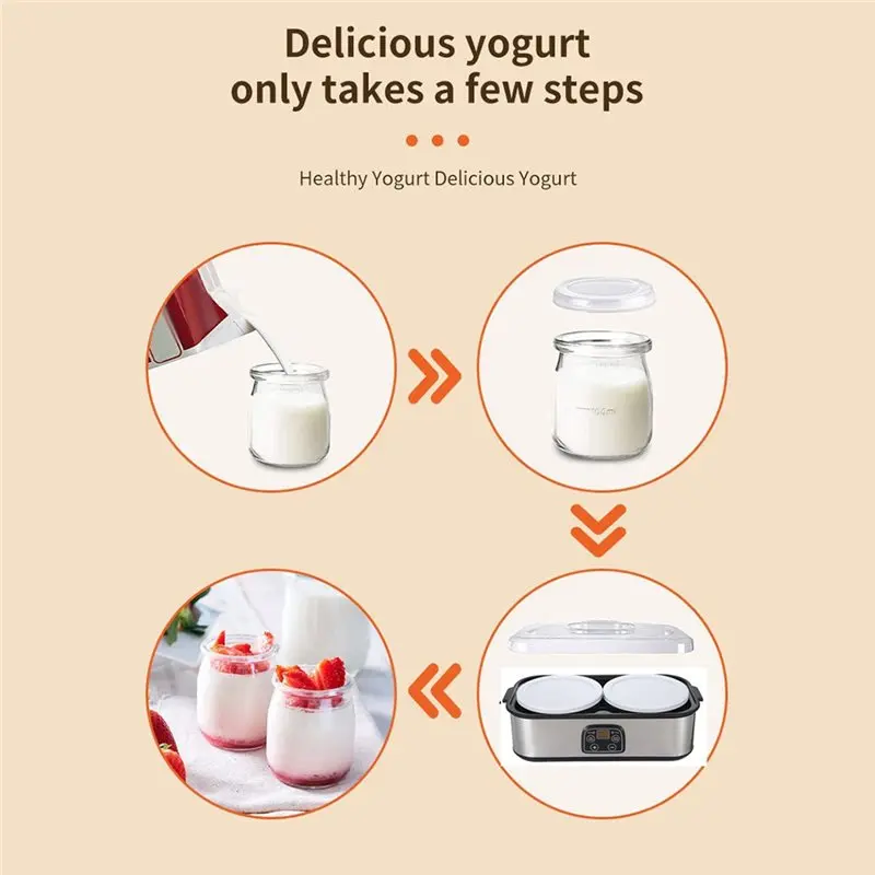 NEW!A61I Yogurt Maker 2L Automatic Temperature Control Digital Large Capacity 0-48 Hours Timer Machine EU EU Plug
