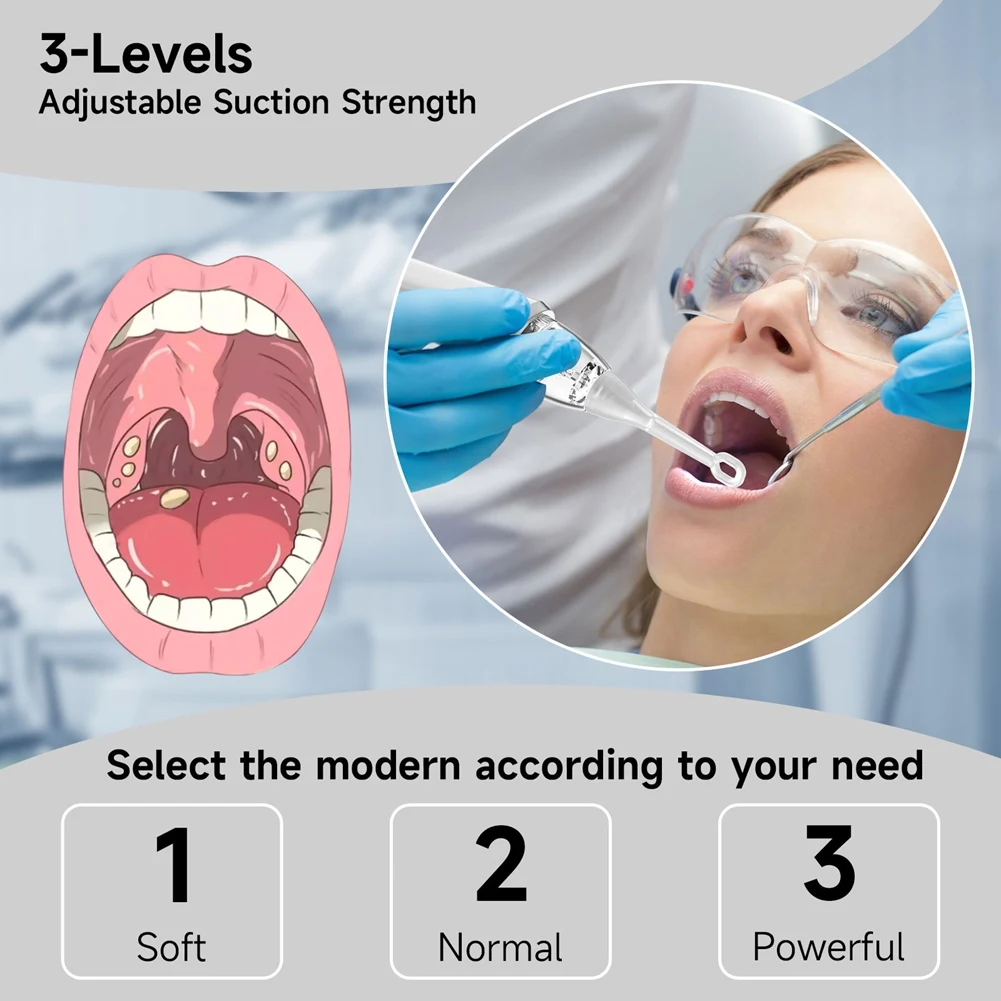 مزيل فراغ حجر اللوزيل AA87C، مجموعة إزالة حجر اللوزيل، أداة تنظيف الأسنان بالمياه، أداة العناية بتنظيف الفم الكهربائية أ