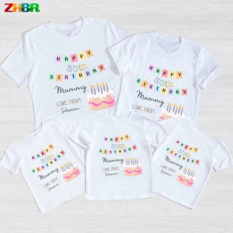 Custom Happy 30th Birthday T-Shirt for Mummy DADDY Personalized Family Matching Birthday Party Shirts Family Birthday T-Shirt