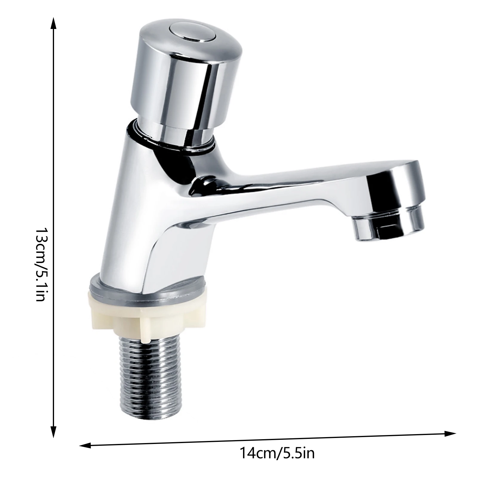 ZK20 Public Ktchen Bathroom Chrome Plated Self Closing Water Saving Time Delay Basin Sink Tap Faucet Female Thread G1/2