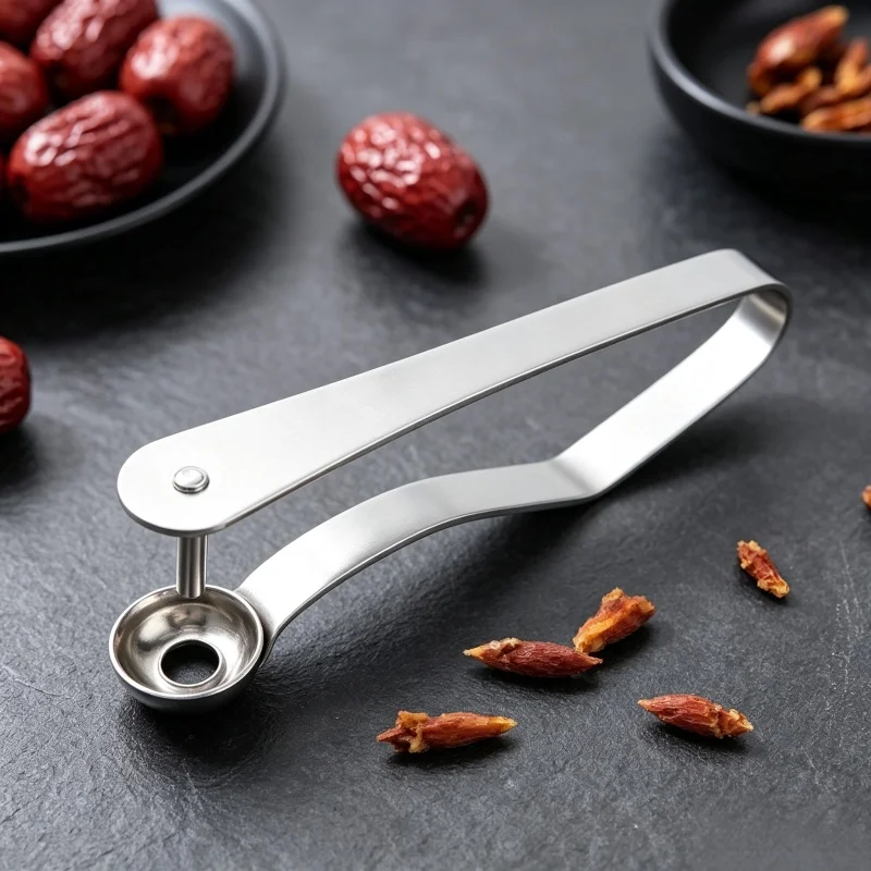 Stainless Steel Jujube Pitter, Cherry Core Remover, Household Fruit Seed Remover, Portable Kitchen Gadget for Red Date Cherry