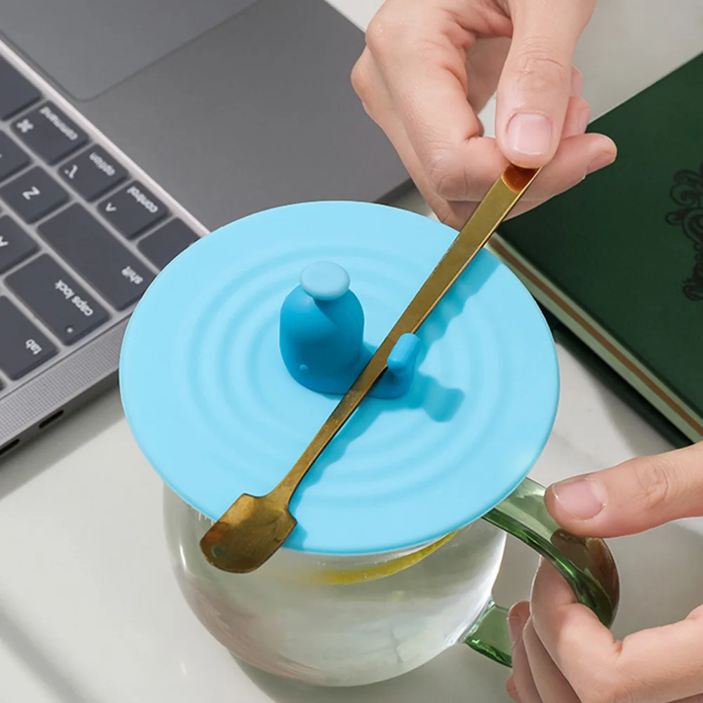 

1Set High Quality Cartoon Cup Cover with Spoon Rest Universal Fit for Coffee Cocoa and Hot Chocolate Silicone Cup Cover