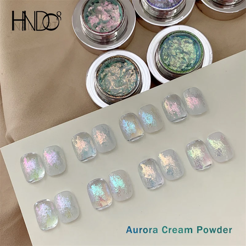 HNDO New Aurora Creamy Powder Paste Type Glitter for Nail Art Professional Manicure Design Decorations Pigment LF Series