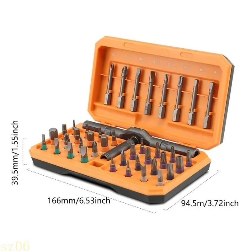 Q2Q4 42 In 1 Multi Bit Magnetic Screwdriver Set Magnetic Screw Driver Multi-purpose Ratchet Wrench Screwdriver Magnetic Bit