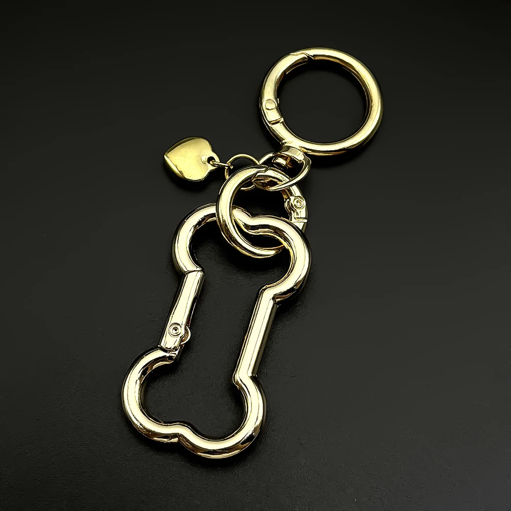 Hundeknochen-Stern-Schlüsselanhänger für Damen und Herren, silberfarben, 2026 neues Design, Hip-Hop-Herz-Taschenanhänger, Auto-Schlüsselring, Schmuckgeschenke – Detail 4