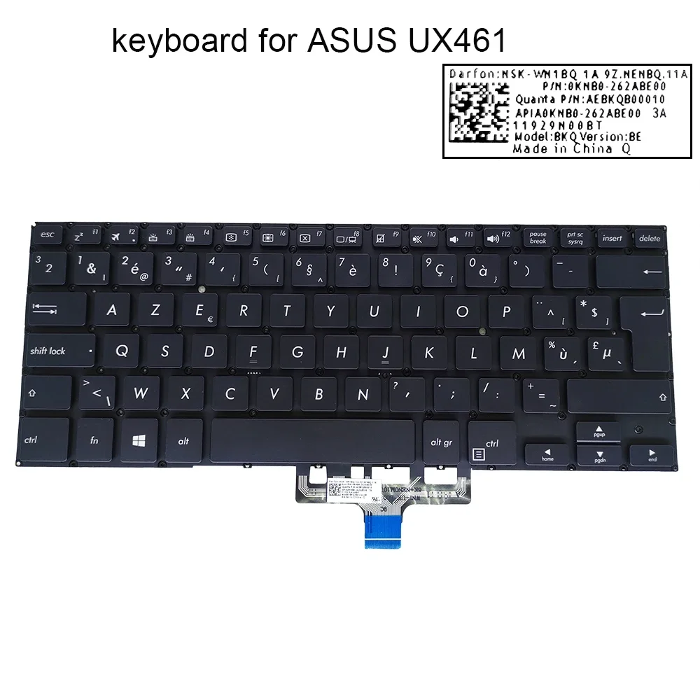 Greek Belgian US English Backlit Keyboard For ASUS ZenBook Flip UX461 UX461FA UX461UA UX461FN UX461F 262ABE00 262AGR00 262AUI00