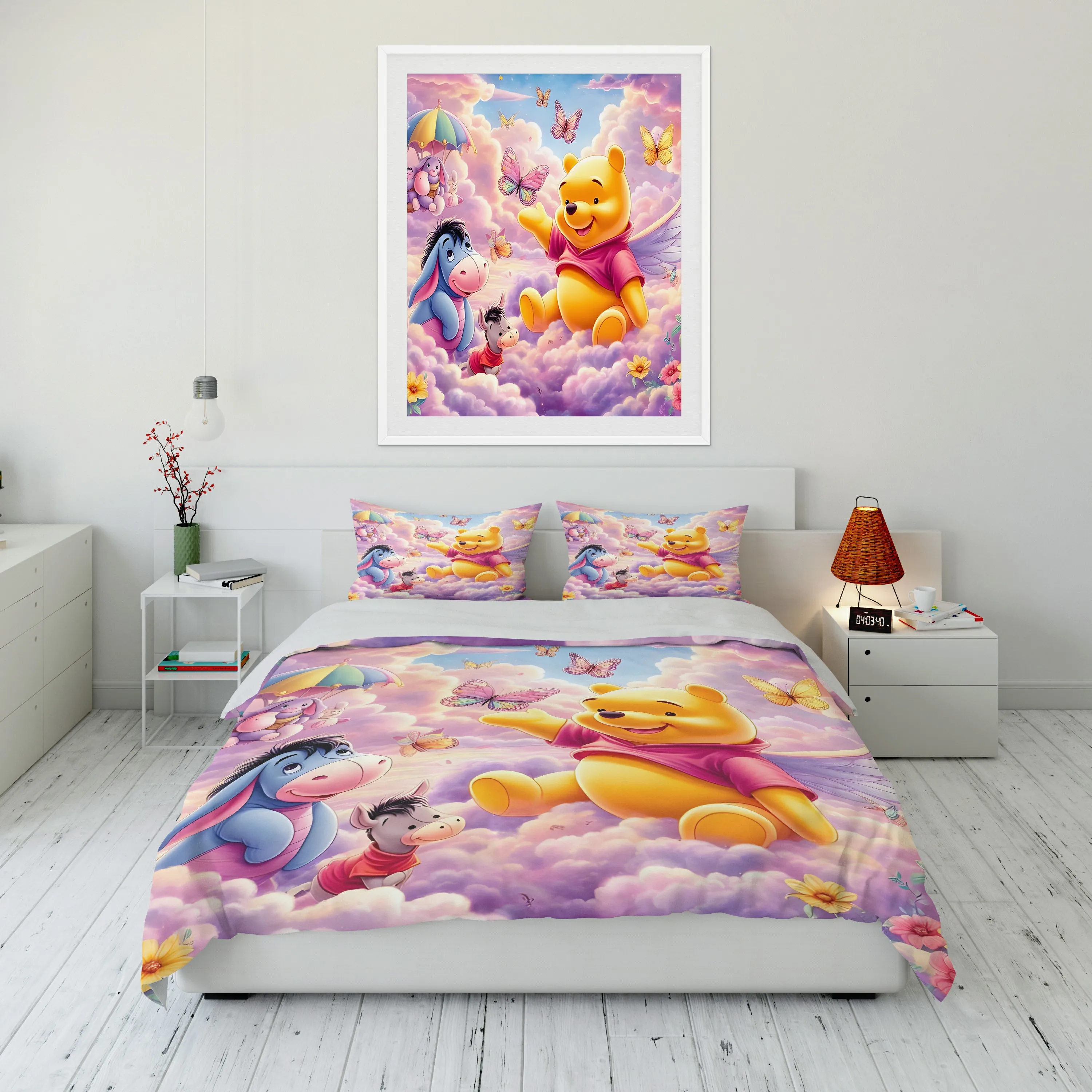 10Size Disney Winnie The Pooh Printed Bedding Set Cartoon Anime Duvet Cover Comforter Cover Boys Girls Children Adults Twin King