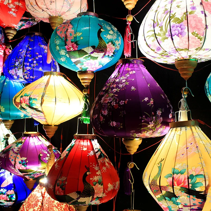 12/14inch Chinese Silk Lantern Ancient Style Vietnam Palace Lantern Restaurant Tea Room Mid Autumn Festival Party Decor Lantern - Image 3