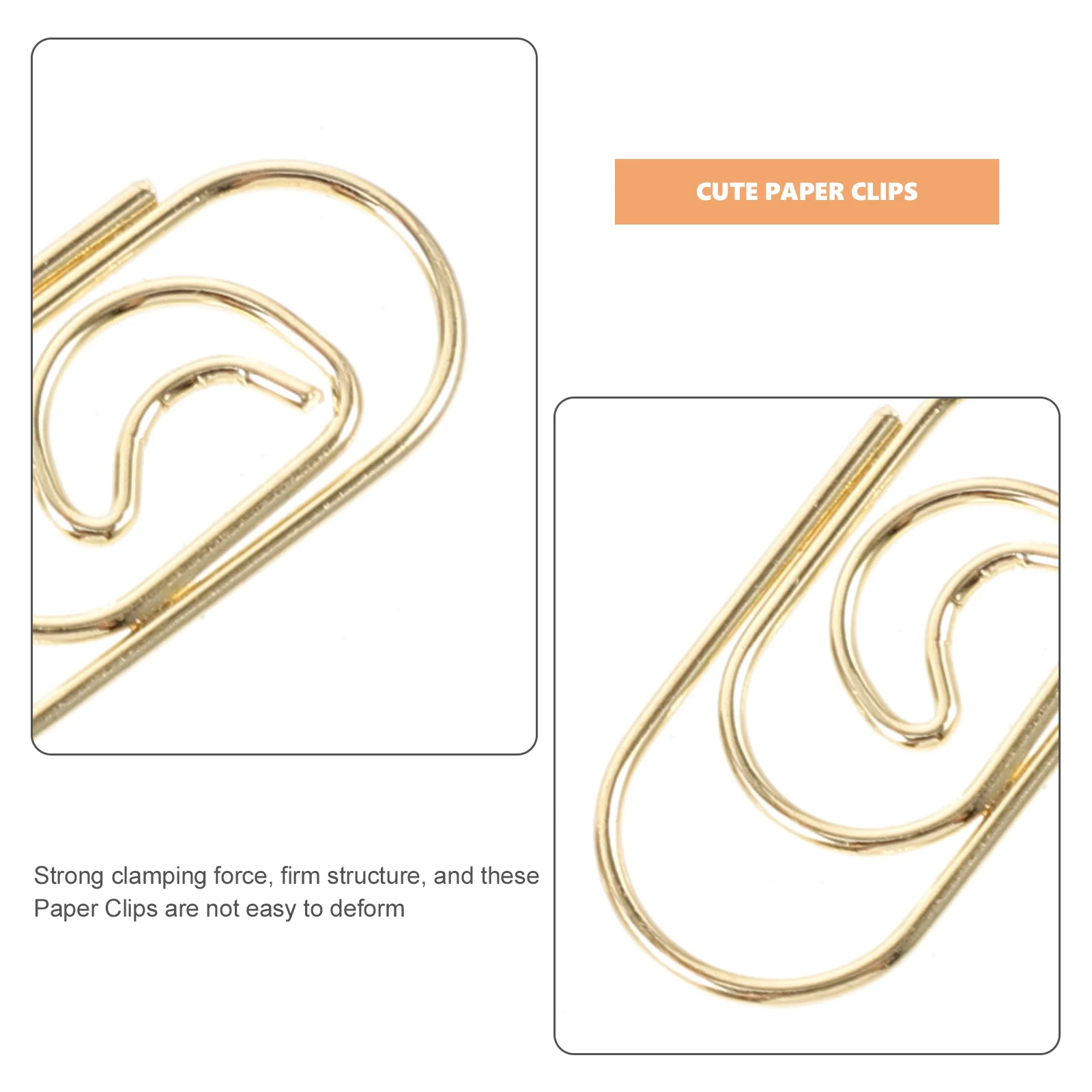 

100pcs Paper Clips Rose Gold Strong Clamping Office Supplies Document File Photo Letter Organizer Decorative