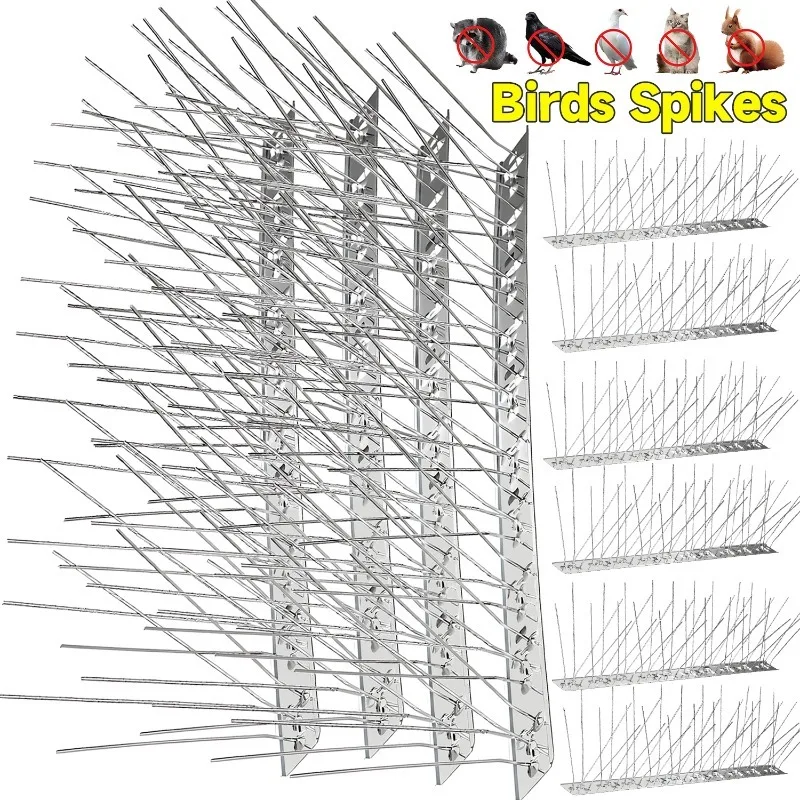 

Balcony Anti-bird Pigeon Spike Stainless Steel Anti Bird Thorn Nail Set Outdoor Bird Repeller Deterrent Anti Squirrel Repellent