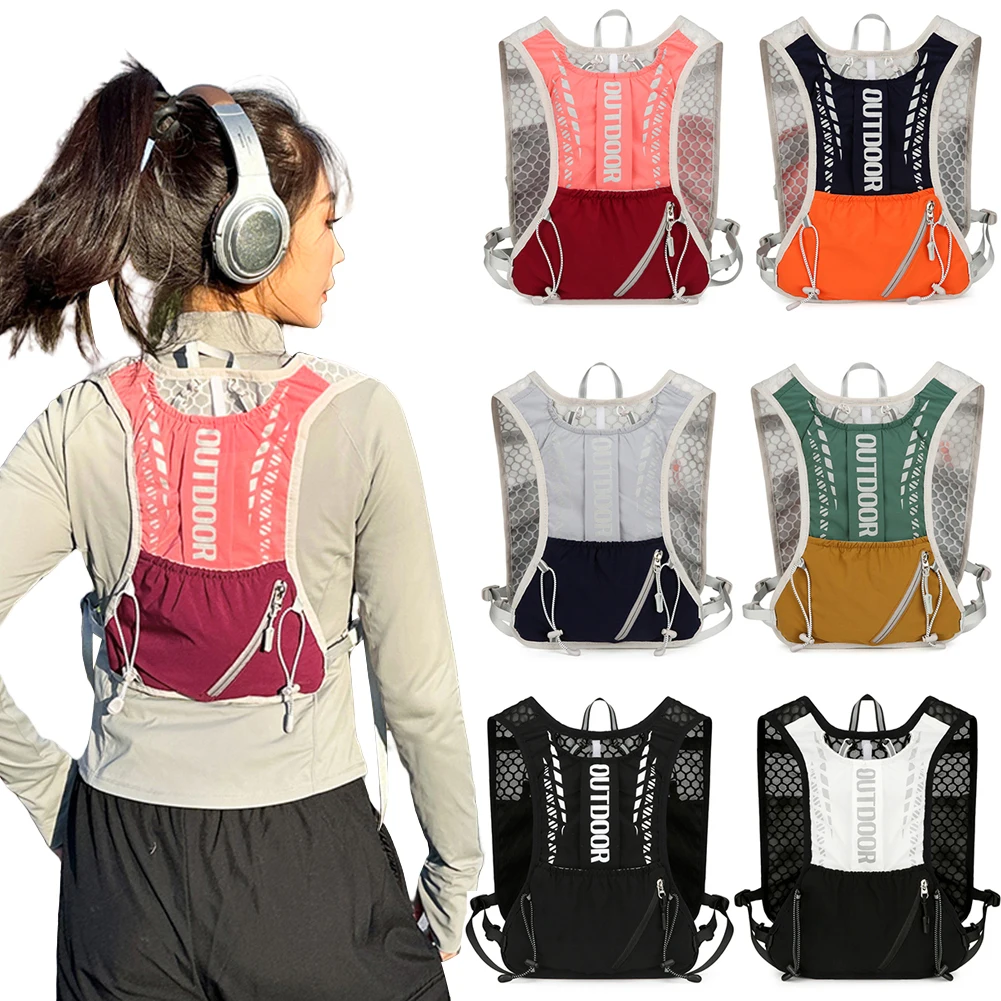 Hydration Running Vest Breathable Lightweight Running Vest Reflective Outdoors Hydration Pack for Hiking Trail Running