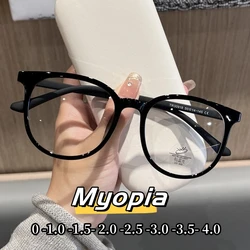 New Fashion Myopia Glasses for Women Men Round Transparent Short Eyeglasses Retro Minus Diopter Eyeglasses Optical Prescription