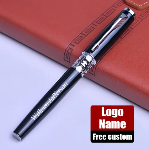 Bolígrafo De Metal de lujo con patrón de escultura, bolígrafo de oficina, papelería de 0,7mm, escritura de negocios, nombre personalizado, texto, logotipo, regalo