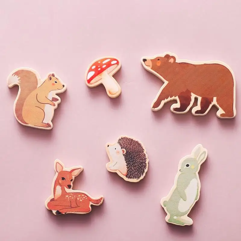 ไม้ชุดปริศนาสัตว์รูปแบบปริศนาจับคู่เกมตลกนักบินอวกาศฝังปริศนาการเรียนรู้ของเล่นสําหรับชายและหญิง