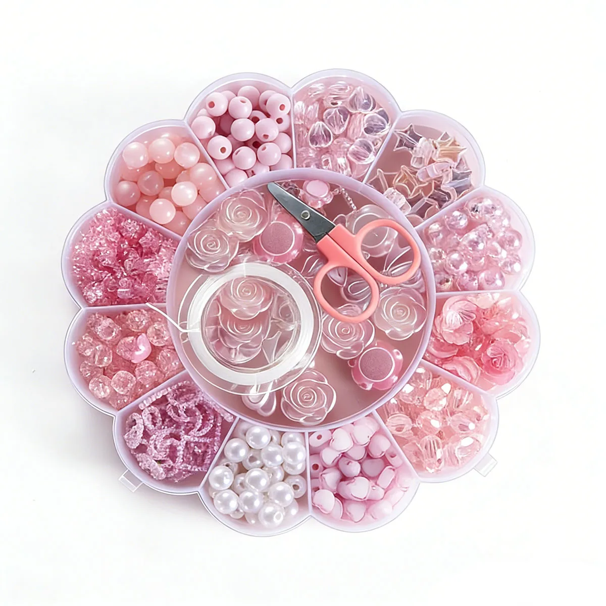 

DIY flower Valentine's Day plastic pink plum blossom plate set box Jewelry suitable for bracelets, necklaces and other gift item