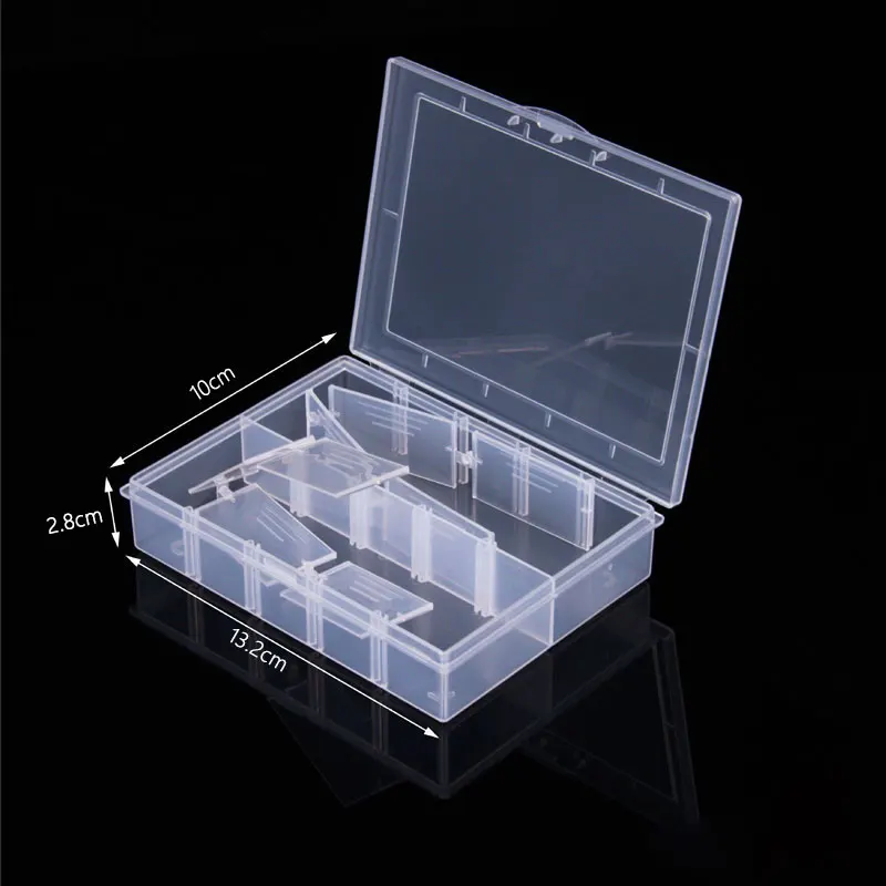 Portable Removable 10 Compartment Small Storage Box In The Pocket Jewelry Necklace Display Box Hook Classification 13.2*10*2.8cm