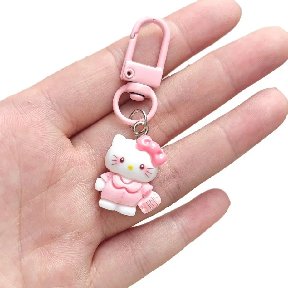 Cute KT Hello Kitty Keychain Instagram Cartoon Cute Girl Heart Student Bag Pendant Gift Couple Girlfriend Hanging Chain