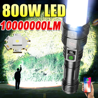 2025 800W High Strong Power Led Flashlights 2000M Tactical Torch Light USB Rechargeable Camping Fishing Emergency Zoom Lantern
