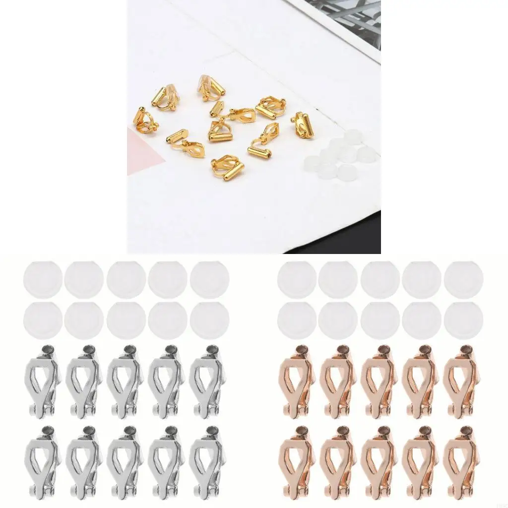 195C 20 Pcs DIY Earring Converter with Comfort Earring Pad Turn Any Pierced Earrings Into Clip-On No-pierced Jewelry Findings