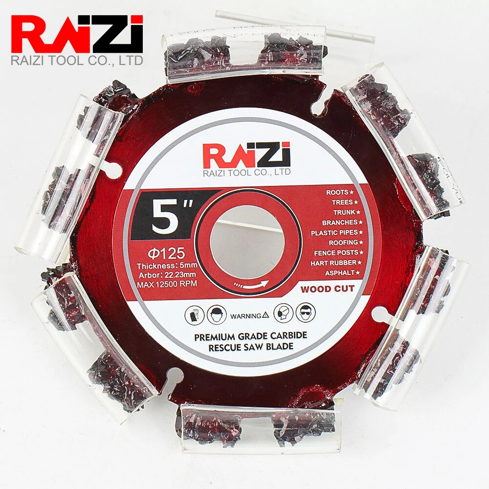 Raizi Premium Fire Rescue Root Cutter Blade With Vacuum Brazen Carbide Segment For Reinforced Concrete Tree Root Cut Disc Blade