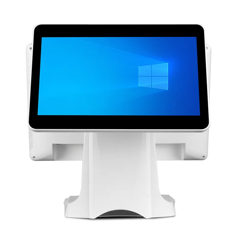 Cash Register Milk Tea Ordering Machine Takeout Dual-screen Payment Terminal White/Black Windows Touch All-in-one