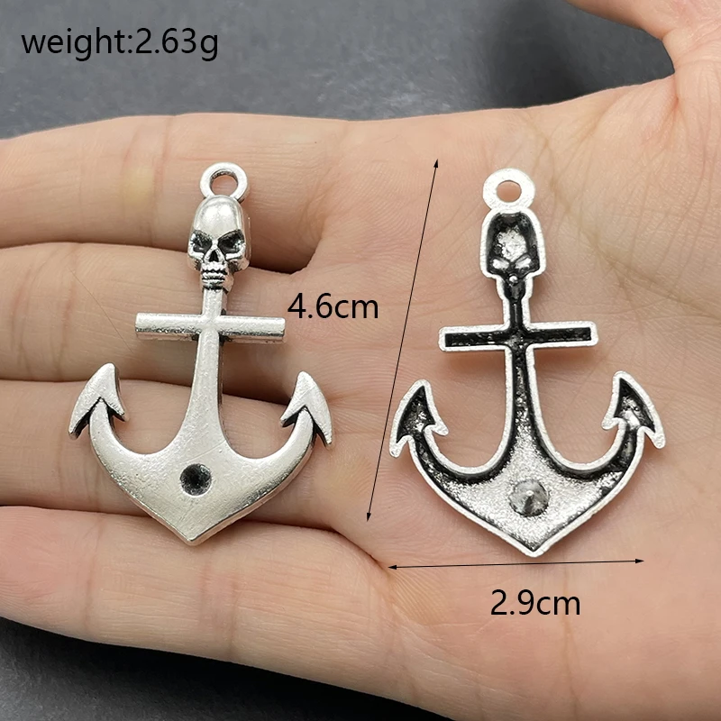 5pcs/Lot Wholesale Plate Silver Gold Color Thick Anchor Pendants Sea Travel Talisman Metal Charms For Jewelry Making Discover